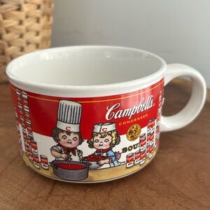 Campbell’s Soup Mug 1997 Kids Cooking stacked cans Westwood